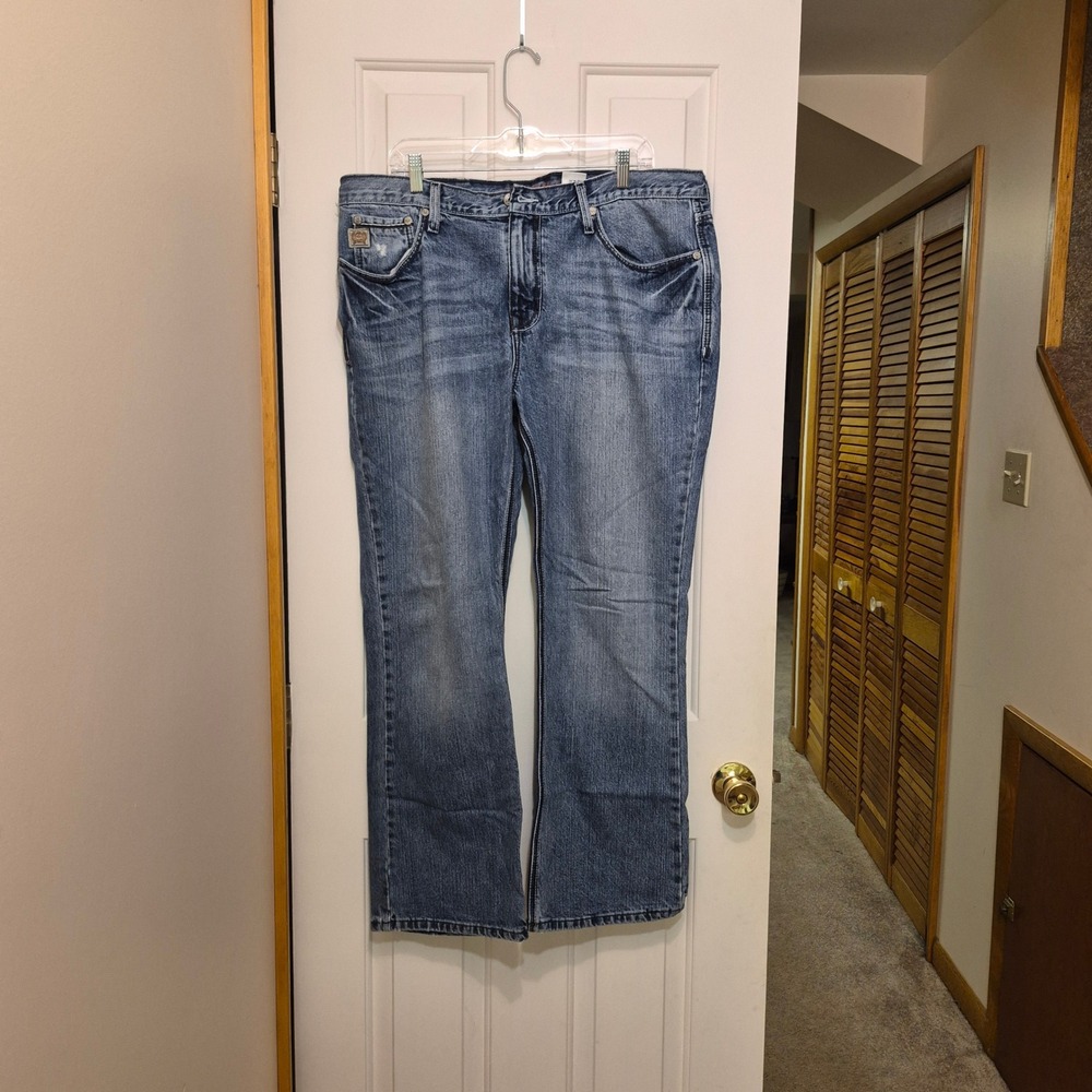 Cinch Ian Mens Slim Bootcut Jeans 38x30 Medium Wash Embroidered MB72338002 Denim